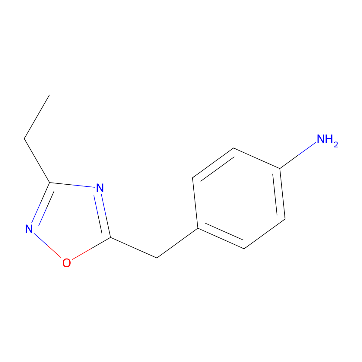 4-[(3-Ethyl-1,2,4-oxadiazol-5-yl)methyl]aniline molecular structure, CAS 1036602-11-5