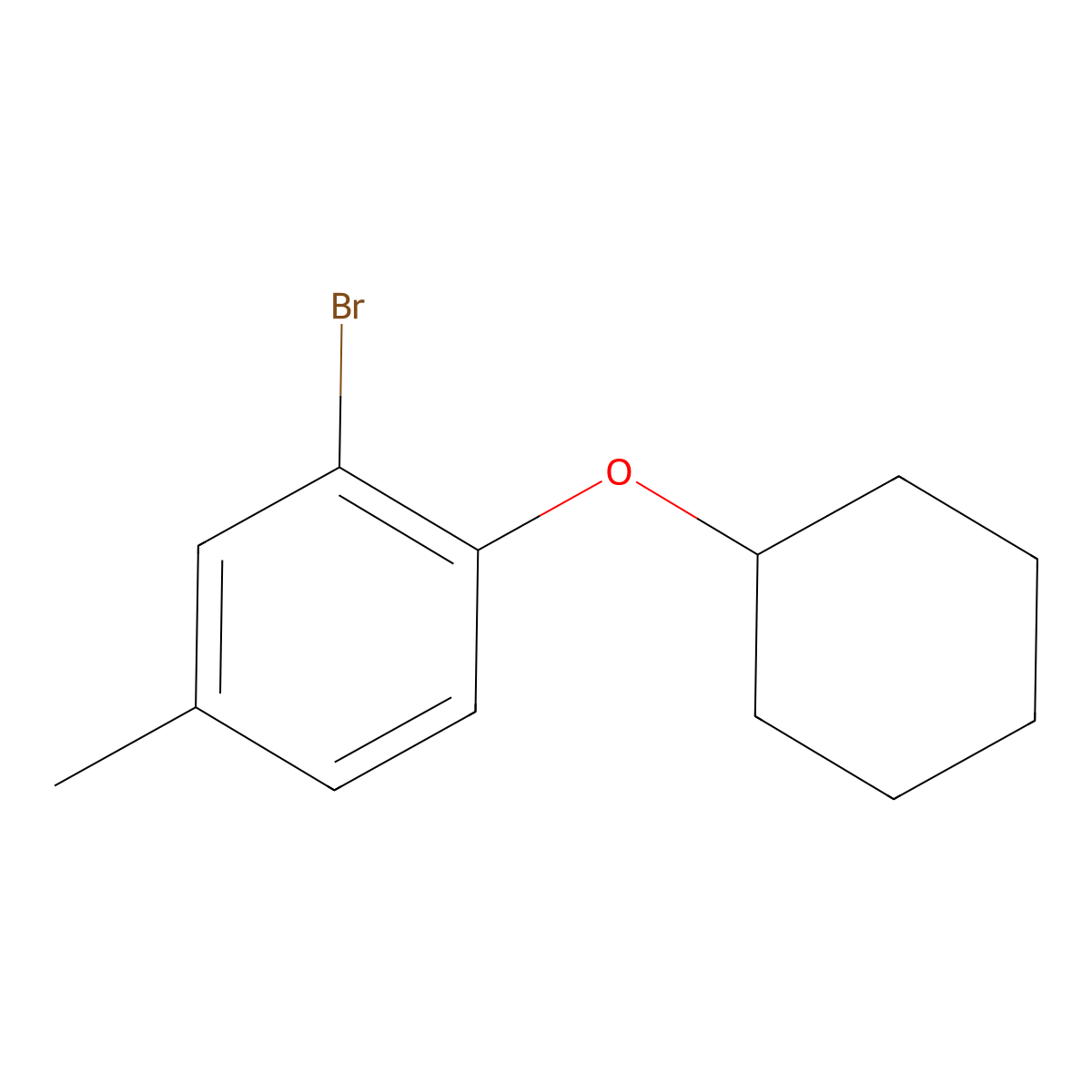 2-Bromo-1-(cyclohexyloxy)-4-methylbenzene molecular structure, CAS 1036604-72-4