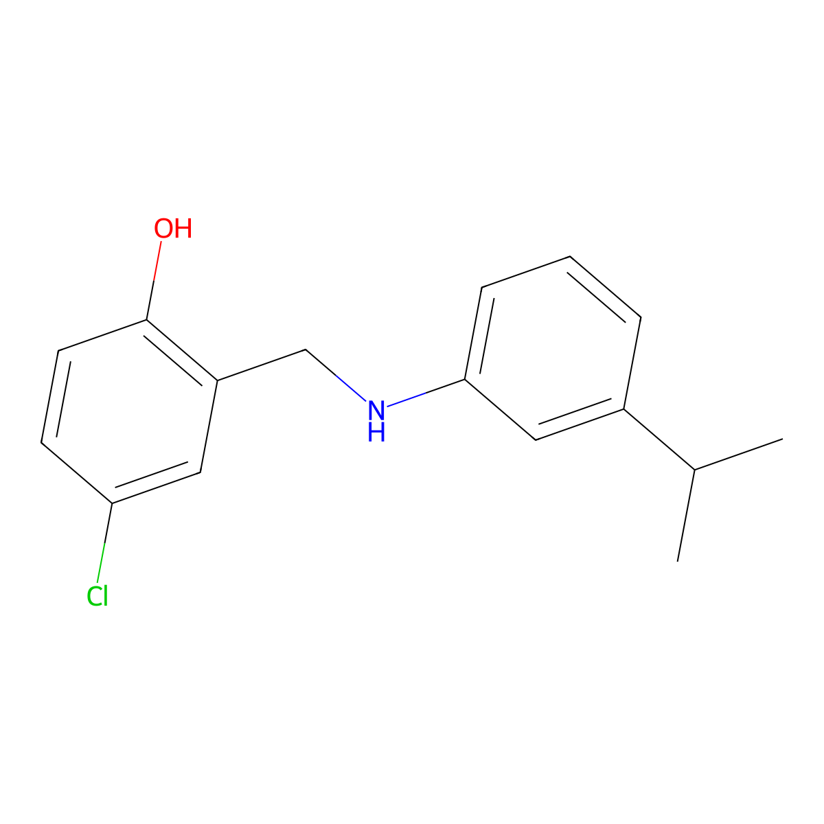 4-Chloro-2-{[(3-isopropylphenyl)amino]methyl}phenol molecular structure, CAS 1036608-24-8