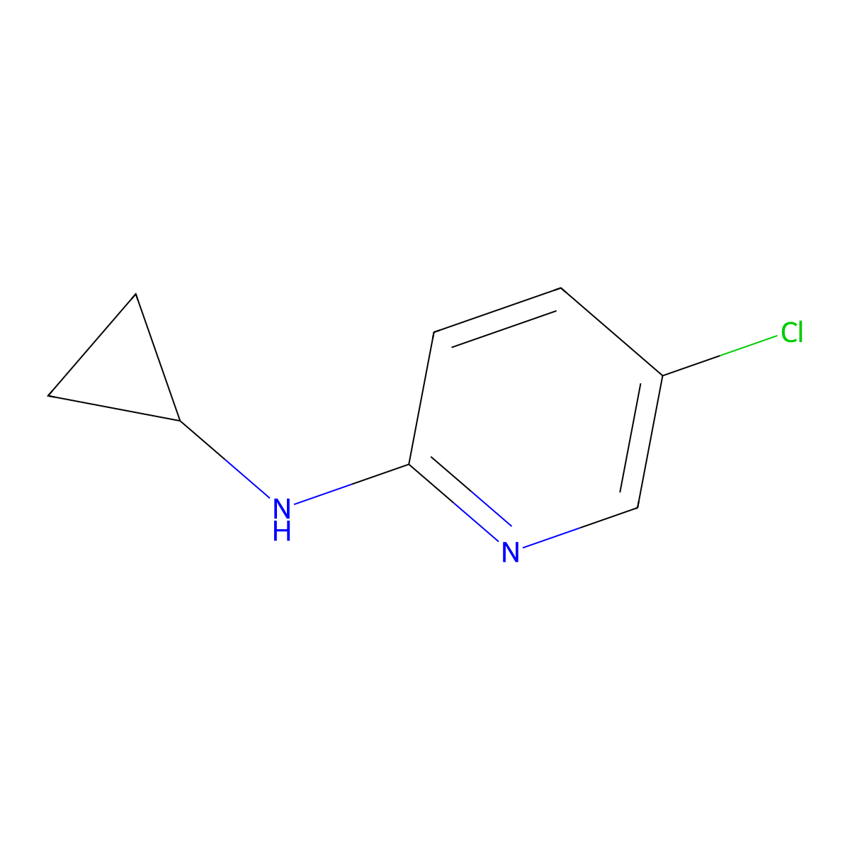 5-chloro-N-cyclopropylpyridin-2-amine molecular structure, CAS 1036609-28-5