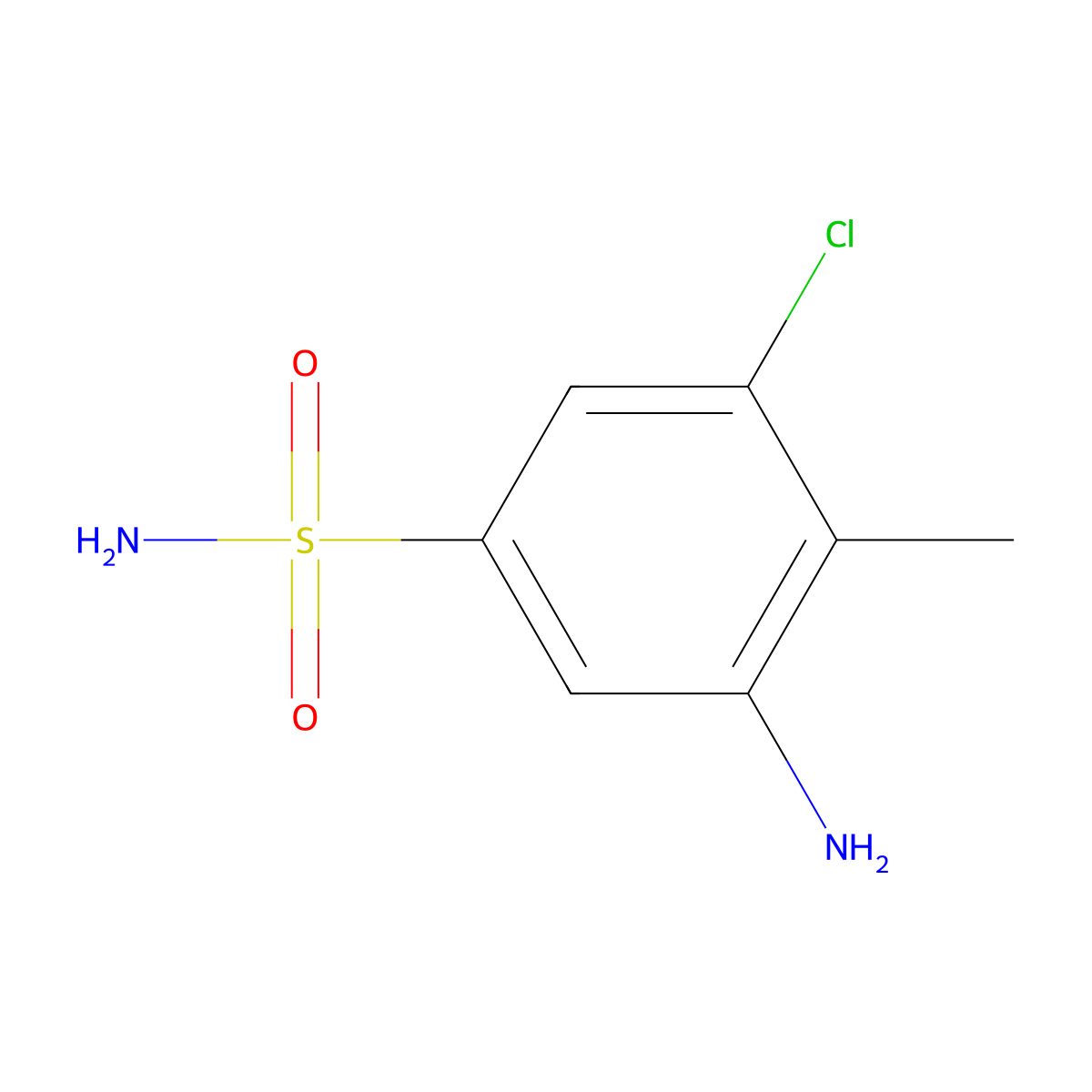 3-Amino-5-chloro-4-methylbenzene-1-sulfonamide molecular structure, CAS 1036609-43-4