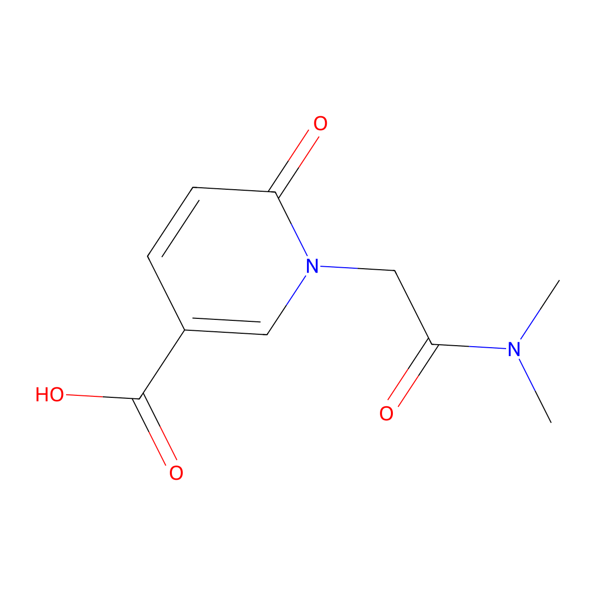 1-Dimethylcarbamoylmethyl-6-oxo-1,6-dihydro-pyridine-3-carboxylic acid molecular structure, CAS 1036611-49-0