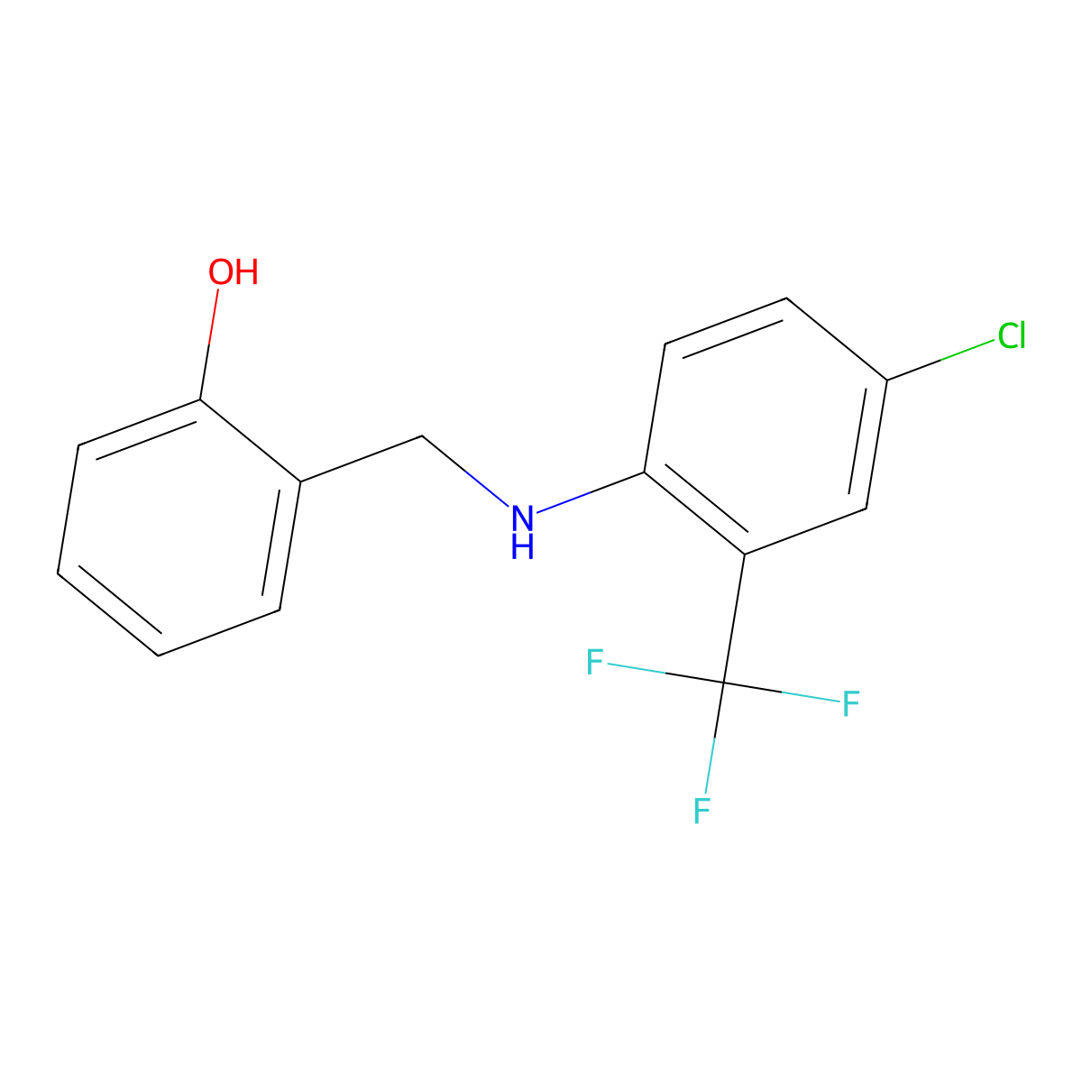 2-(((4-Chloro-2-(trifluoromethyl)phenyl)amino)methyl)phenol molecular structure, CAS 1036615-21-0
