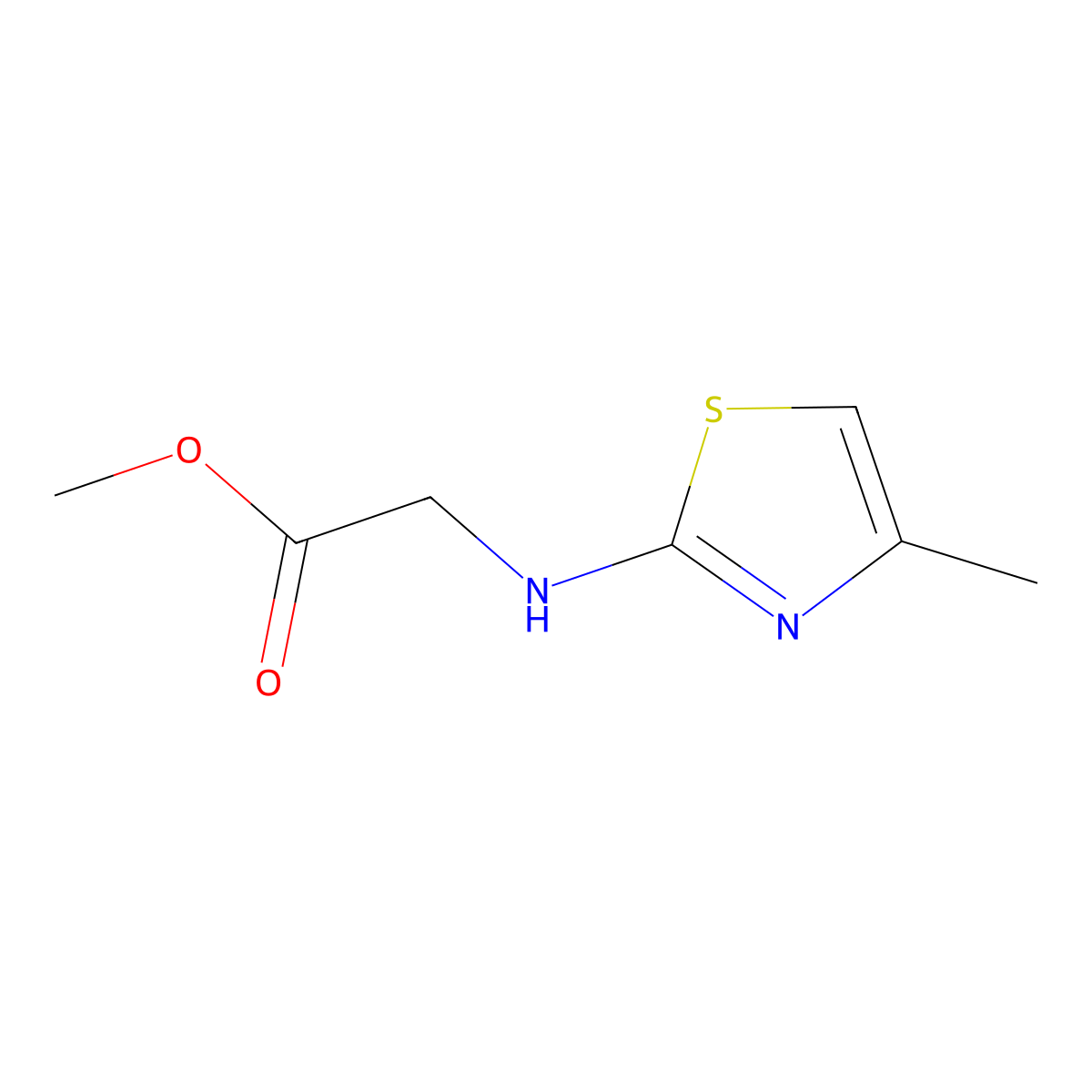 Methyl 2-[(4-methyl-1,3-thiazol-2-yl)amino]acetate molecular structure, CAS 1036617-80-7