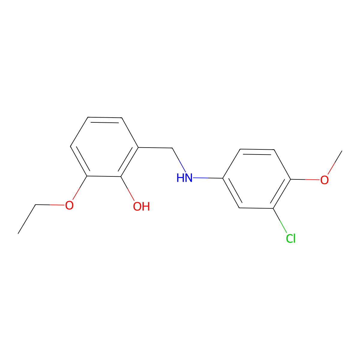 2-{[(3-Chloro-4-methoxyphenyl)amino]methyl}-6-ethoxyphenol molecular structure, CAS 1036618-22-0