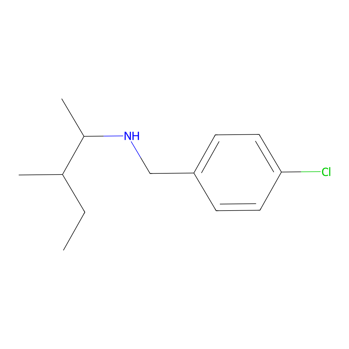 [(4-Chlorophenyl)methyl](3-methylpentan-2-yl)amine molecular structure, CAS 1036618-85-5