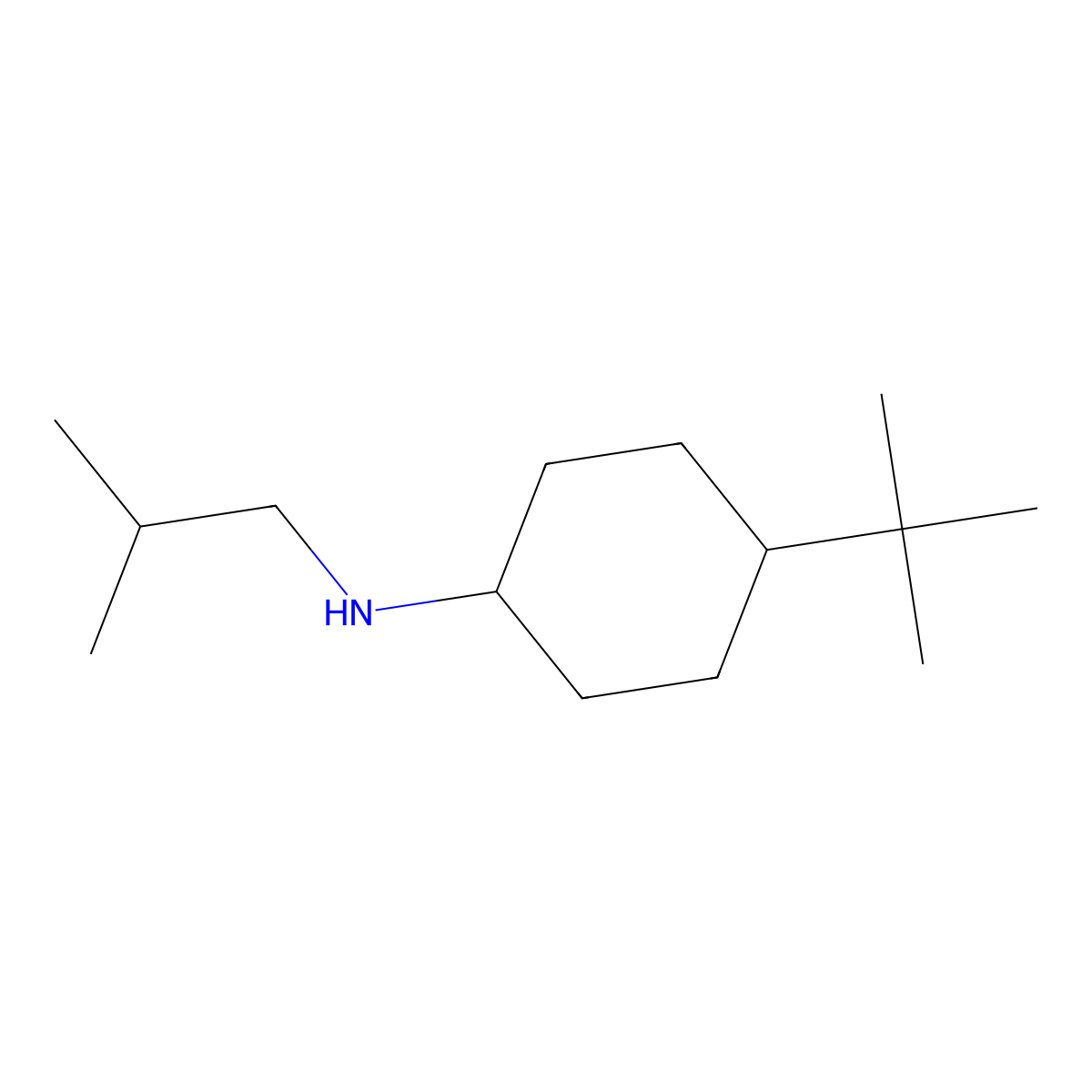 4-tert-butyl-N-(2-methylpropyl)cyclohexan-1-amine molecular structure, CAS 1036618-99-1