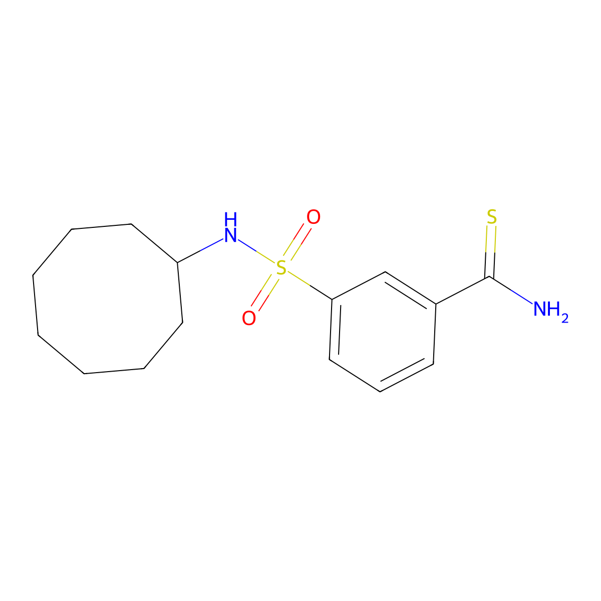 3-(Cyclooctylsulfamoyl)benzene-1-carbothioamide molecular structure, CAS 1036619-17-6