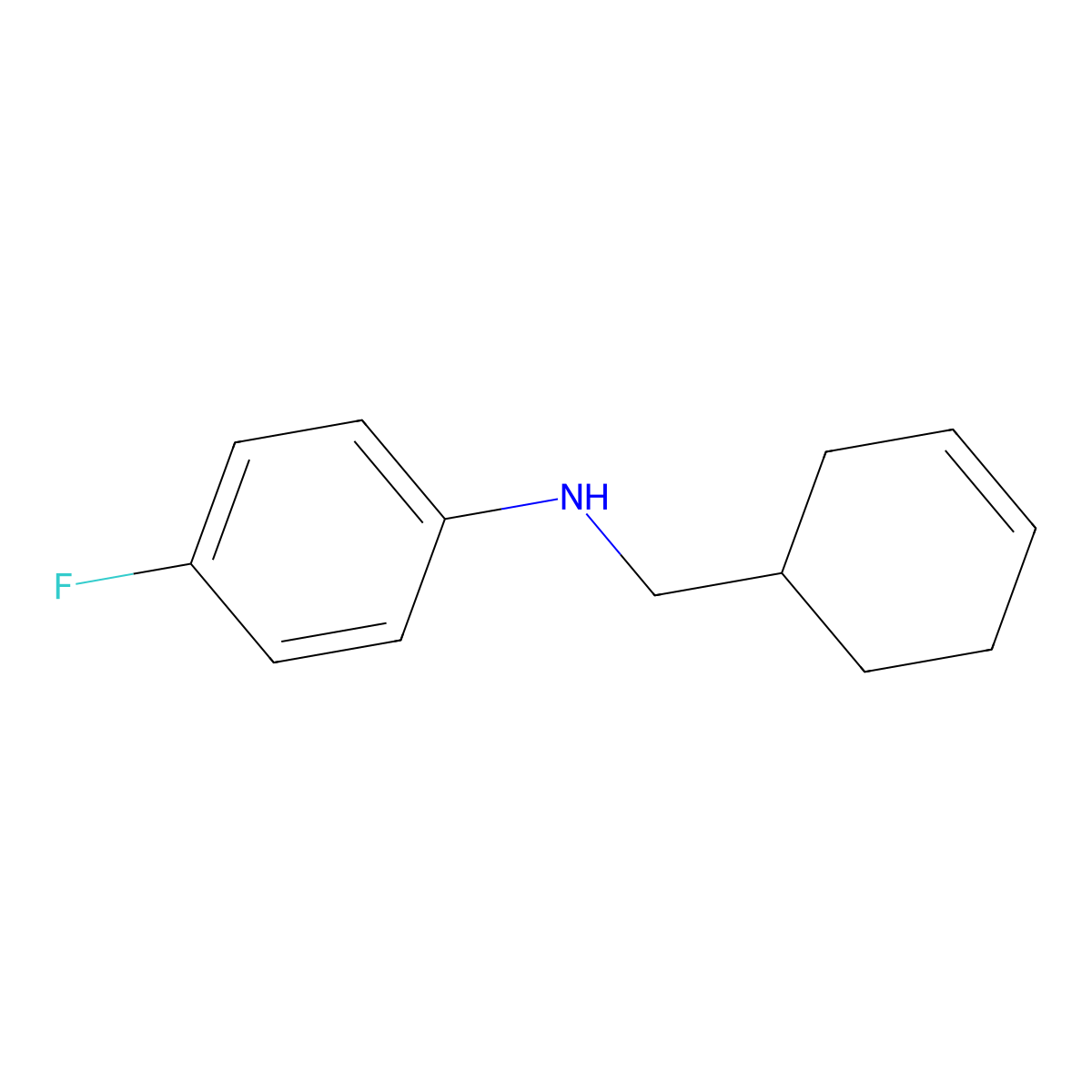 N-(cyclohex-3-en-1-ylmethyl)-4-fluoroaniline molecular structure, CAS 1036624-48-2