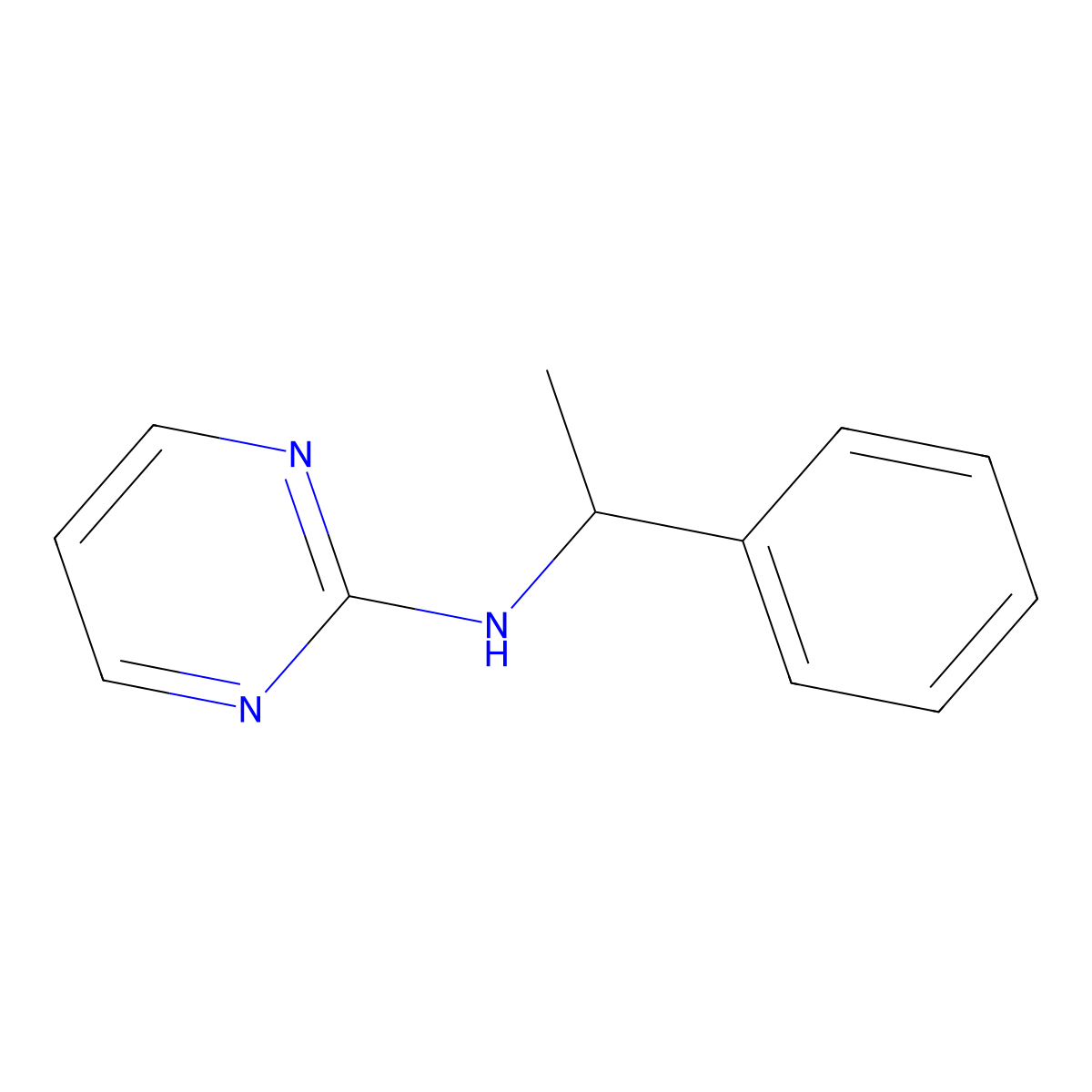 N-(1-phenylethyl)pyrimidin-2-amine molecular structure, CAS 1036626-95-5