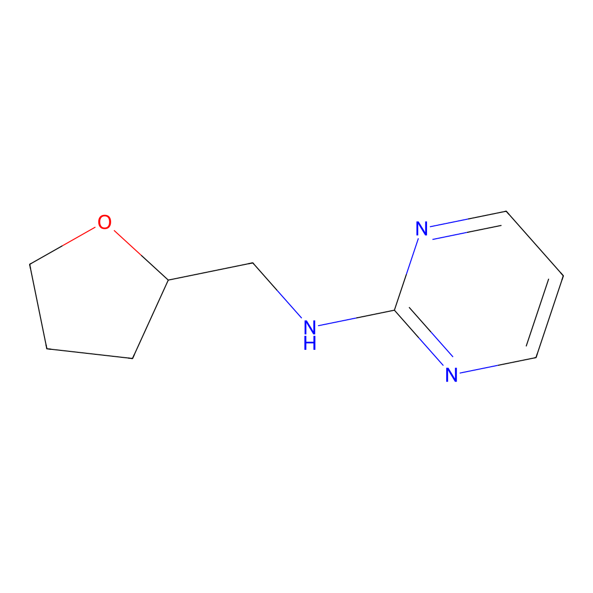 N-[(oxolan-2-yl)methyl]pyrimidin-2-amine molecular structure, CAS 1036630-03-1