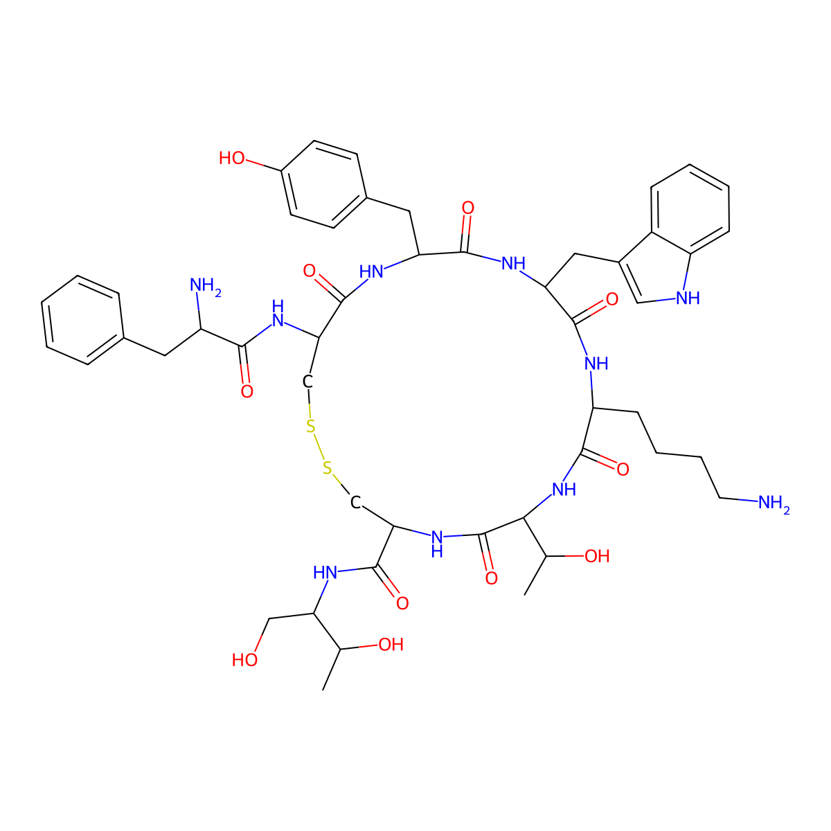 3-Tyr-octreotide molecular structure, CAS 103667-46-5