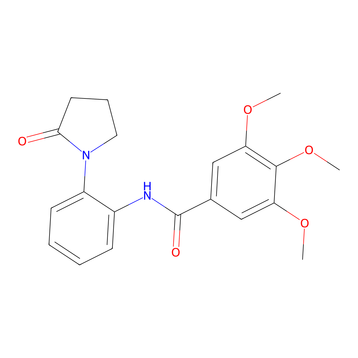 3,4,5-trimethoxy-N-[2-(2-oxopyrrolidin-1-yl)phenyl]benzamide molecular structure, CAS 1036675-03-2