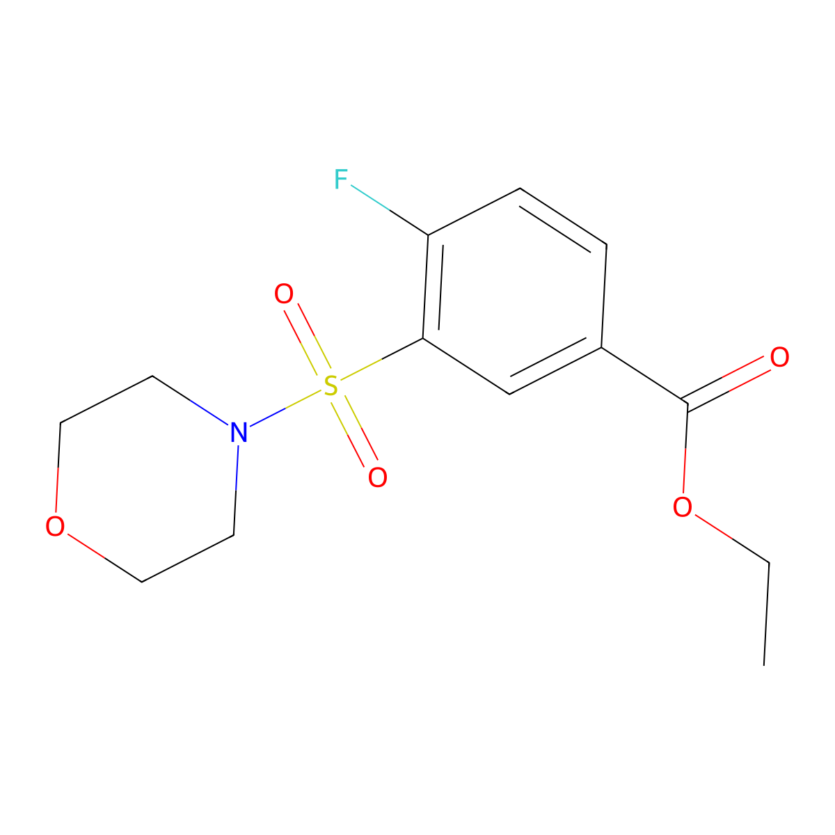 Ethyl 4-fluoro-3-(morpholin-4-ylsulfonyl)benzoate molecular structure, CAS 1036688-17-1