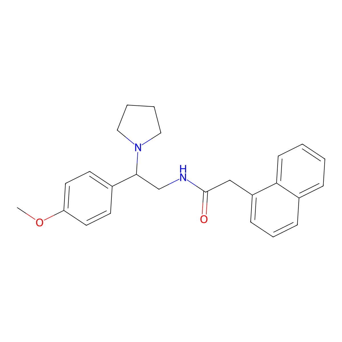 N-[2-(4-methoxyphenyl)-2-(pyrrolidin-1-yl)ethyl]-2-(naphthalen-1-yl)acetamide molecular structure, CAS 1036698-25-5