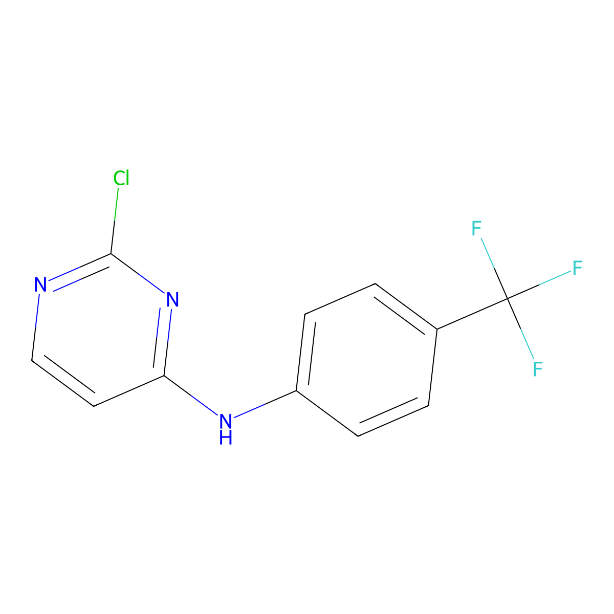 2-Chloro-N-(4-(trifluoromethyl)phenyl)pyrimidin-4-amine molecular structure, CAS 1036705-78-8