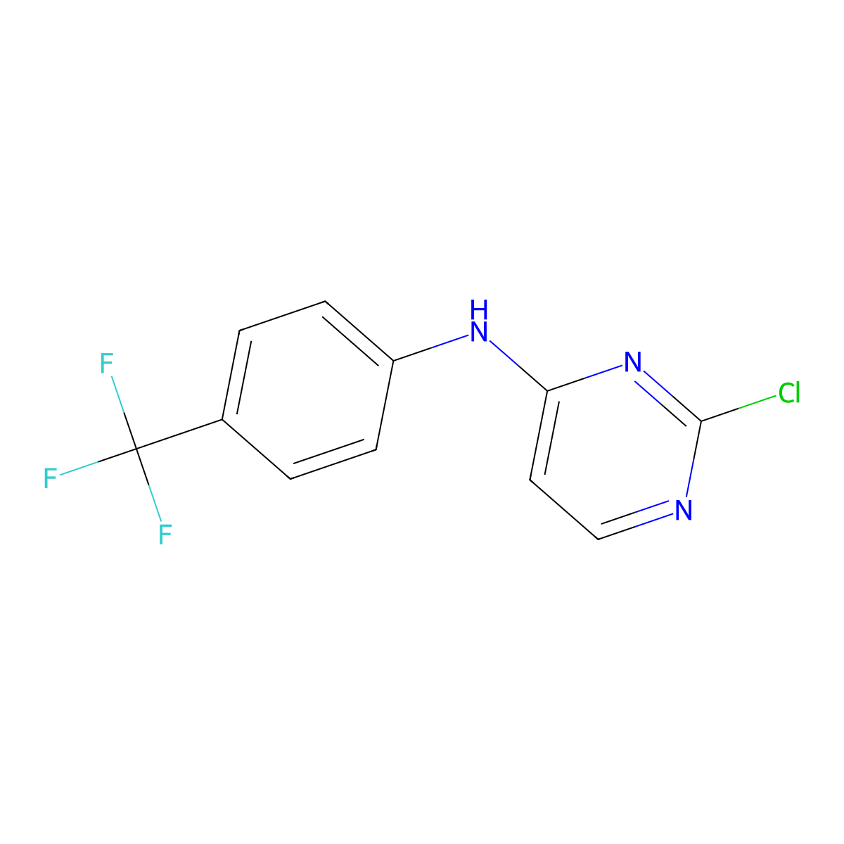 2-Chloro-N-(4-(trifluoromethyl)phenyl)pyrimidin-4-amine molecular structure, CAS 1036705-78-8