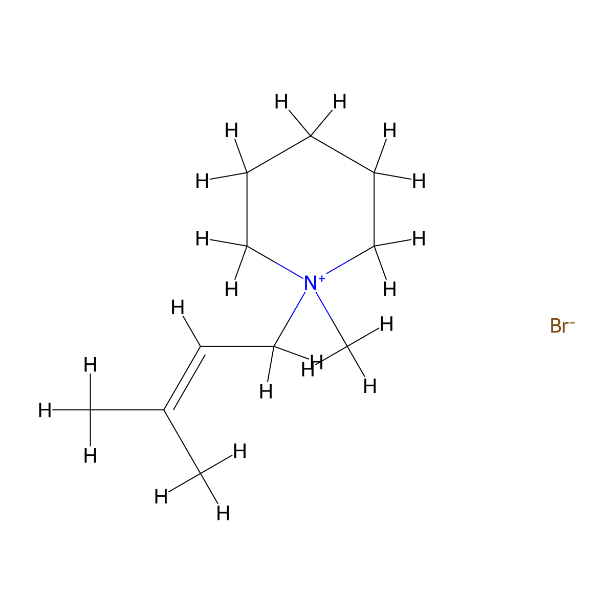 1-Methyl-1-(3-methyl-but-2-enyl)-piperidinium molecular structure, CAS 1036707-61-5