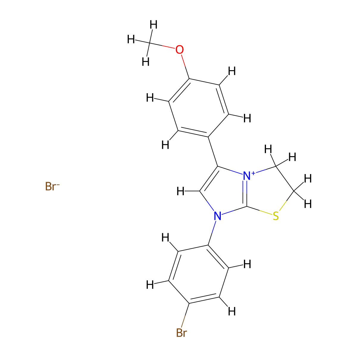 7-(4-Bromophenyl)-5-(4-methoxyphenyl)-2,3-dihydroimidazo[2,1-b]thiazol-7-ium bromide molecular structure, CAS 1036708-56-1