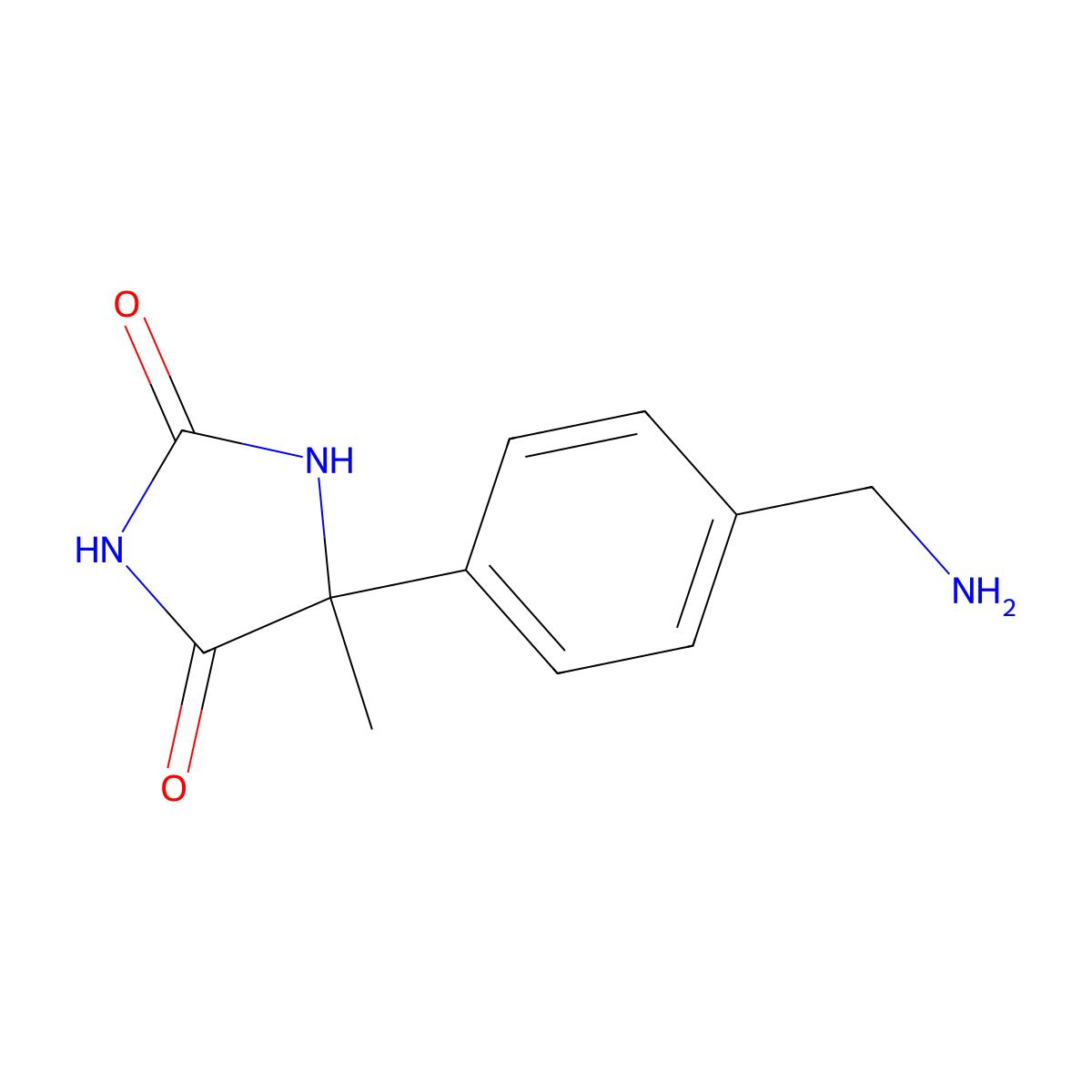 5-[4-(Aminomethyl)phenyl]-5-methylimidazolidine-2,4-dione molecular structure, CAS 1036711-12-2