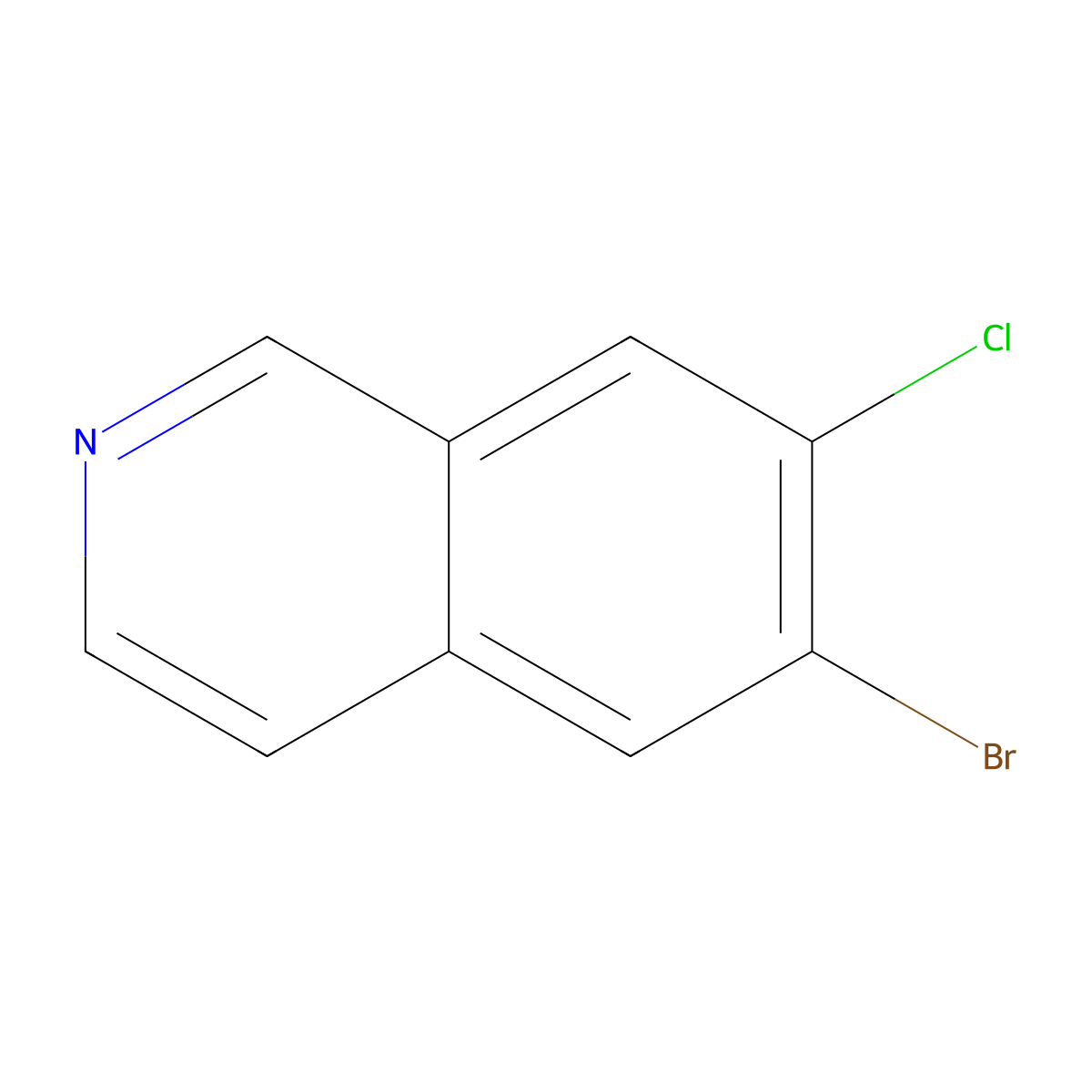 6-Bromo-7-chloroisoquinoline molecular structure, CAS 1036712-54-5