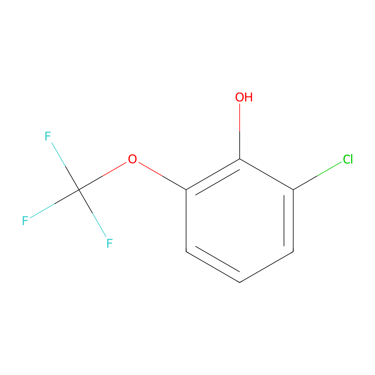 2-Chloro-6-(trifluoromethoxy)phenol molecular structure, CAS 1036713-42-4