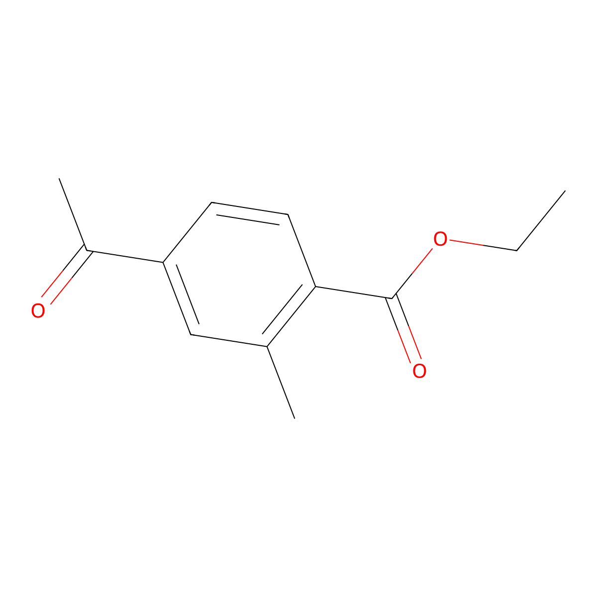 Ethyl 4-acetyl-2-methylbenzoate molecular structure, CAS 1036715-59-9