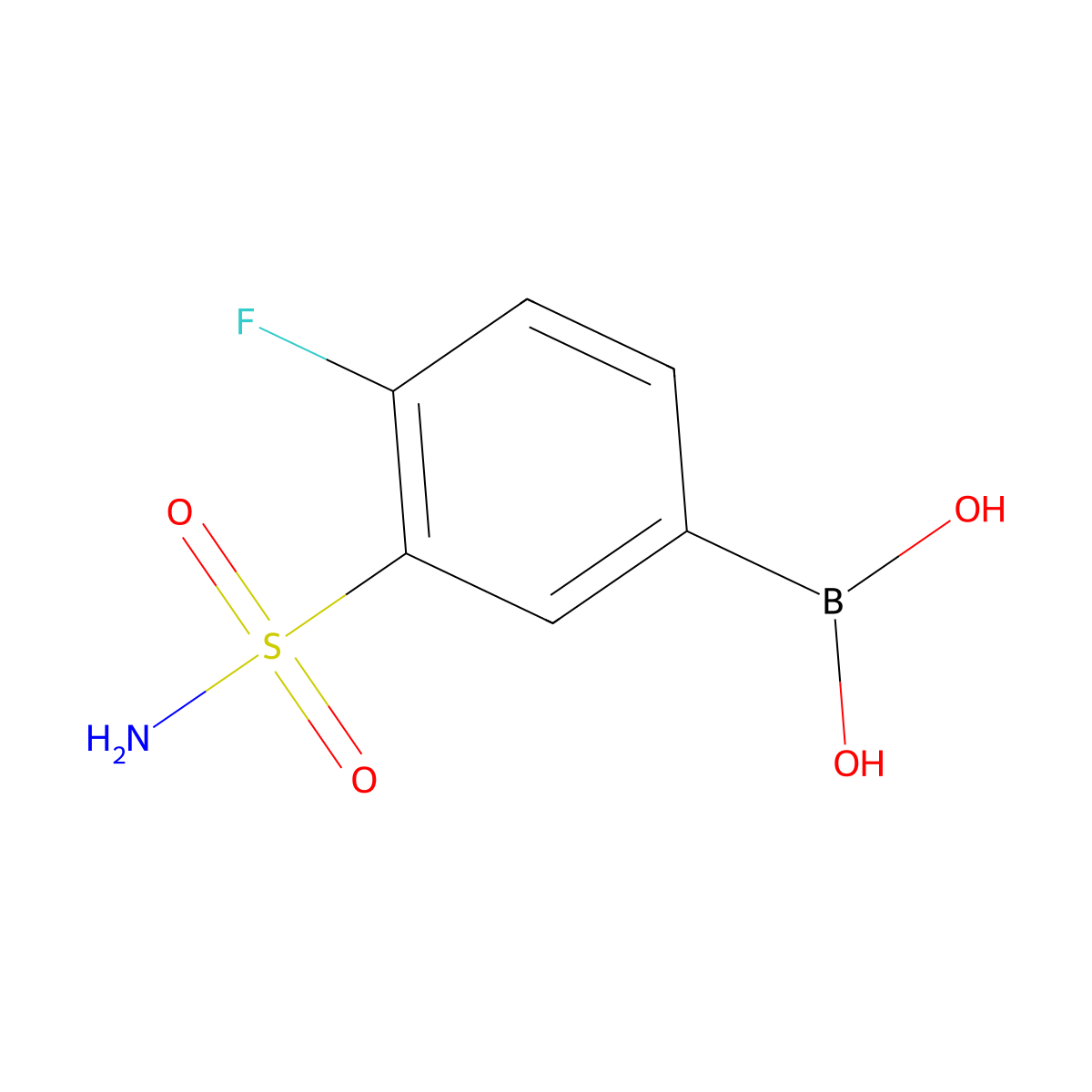 (4-Fluoro-3-sulfamoylphenyl)boronic acid molecular structure, CAS 1036738-32-5