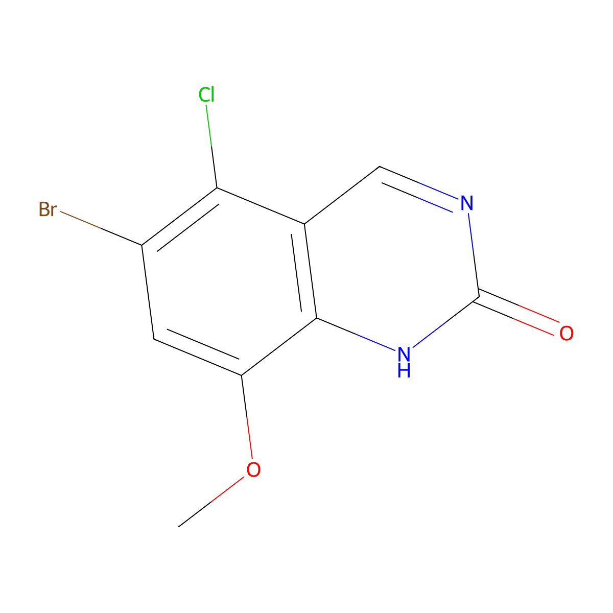 2(1H)-Quinazolinone, 6-bromo-5-chloro-8-methoxy- molecular structure, CAS 1036755-86-8