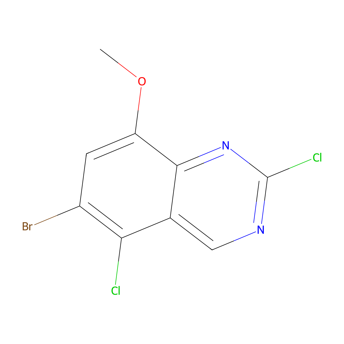 6-Bromo-2,5-dichloro-8-methoxyquinazoline molecular structure, CAS 1036755-87-9