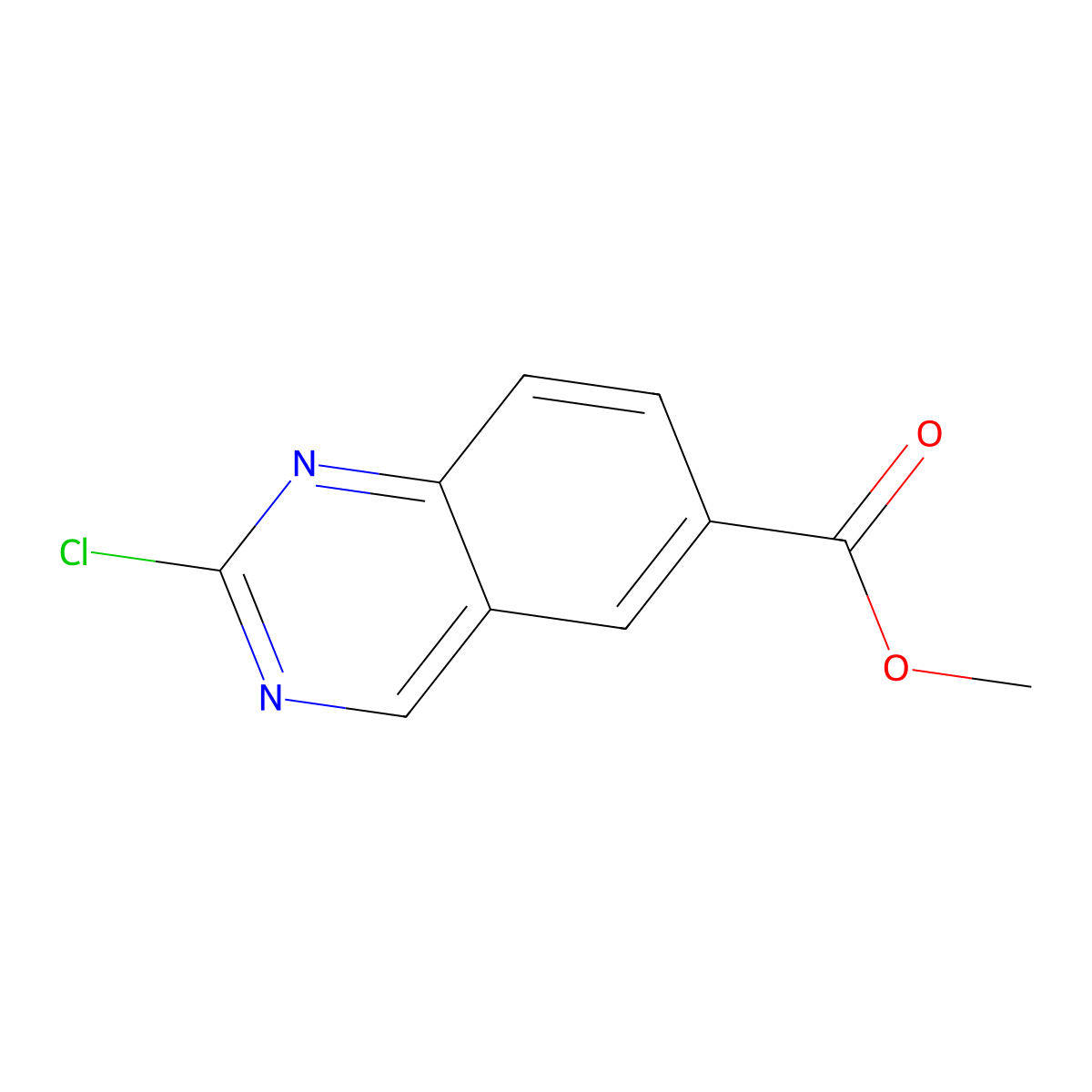 Methyl 2-chloroquinazoline-6-carboxylate molecular structure, CAS 1036755-96-0