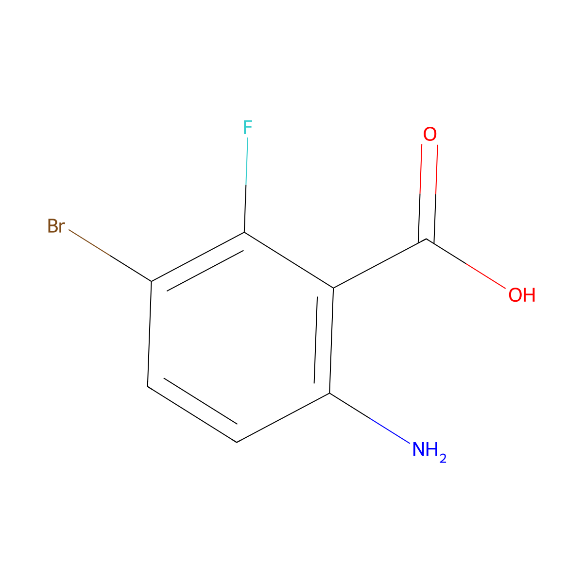 6-Amino-3-bromo-2-fluorobenzoic acid molecular structure, CAS 1036756-03-2