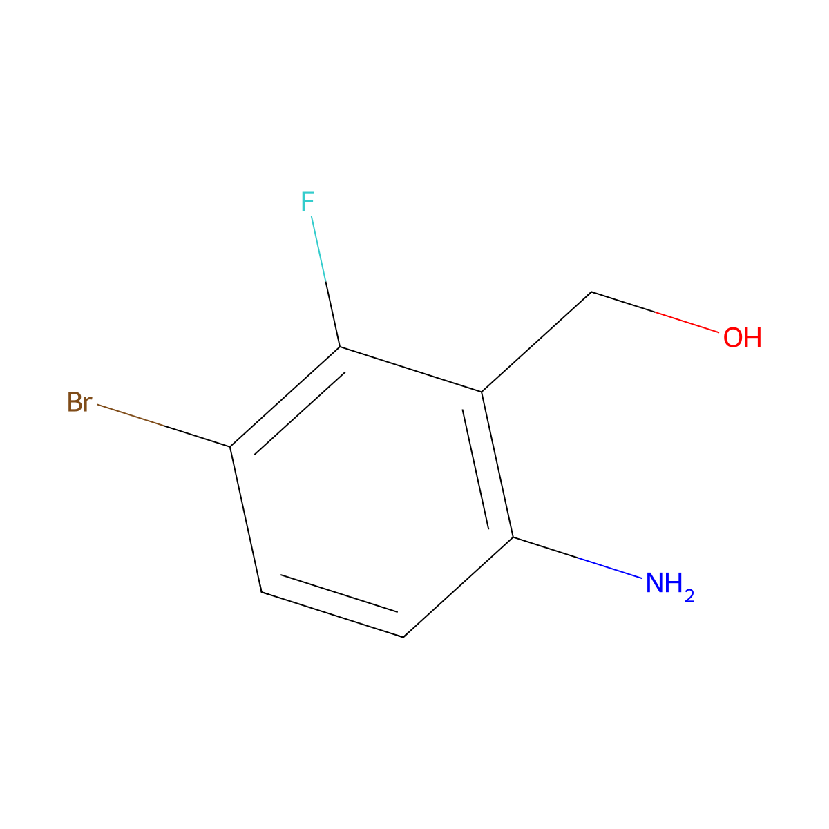 (6-Amino-3-bromo-2-fluorophenyl)methanol molecular structure, CAS 1036756-04-3