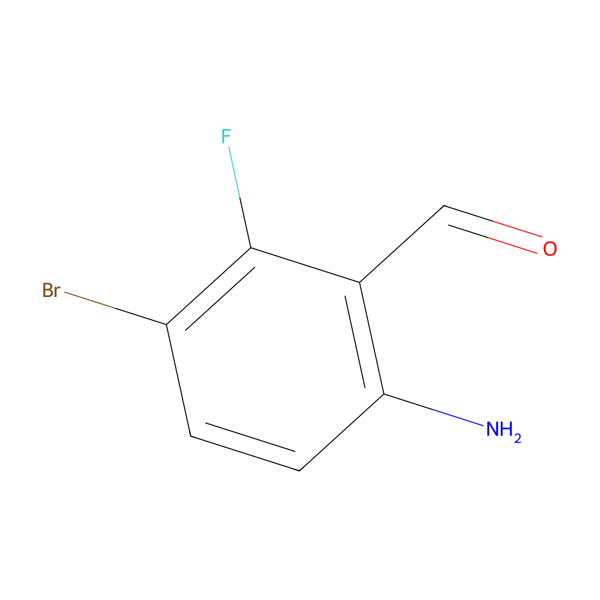 6-Amino-3-bromo-2-fluorobenzaldehyde molecular structure, CAS 1036756-05-4