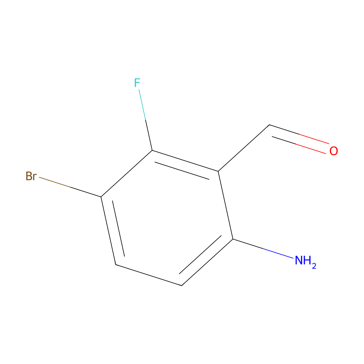 6-Amino-3-bromo-2-fluorobenzaldehyde molecular structure, CAS 1036756-05-4