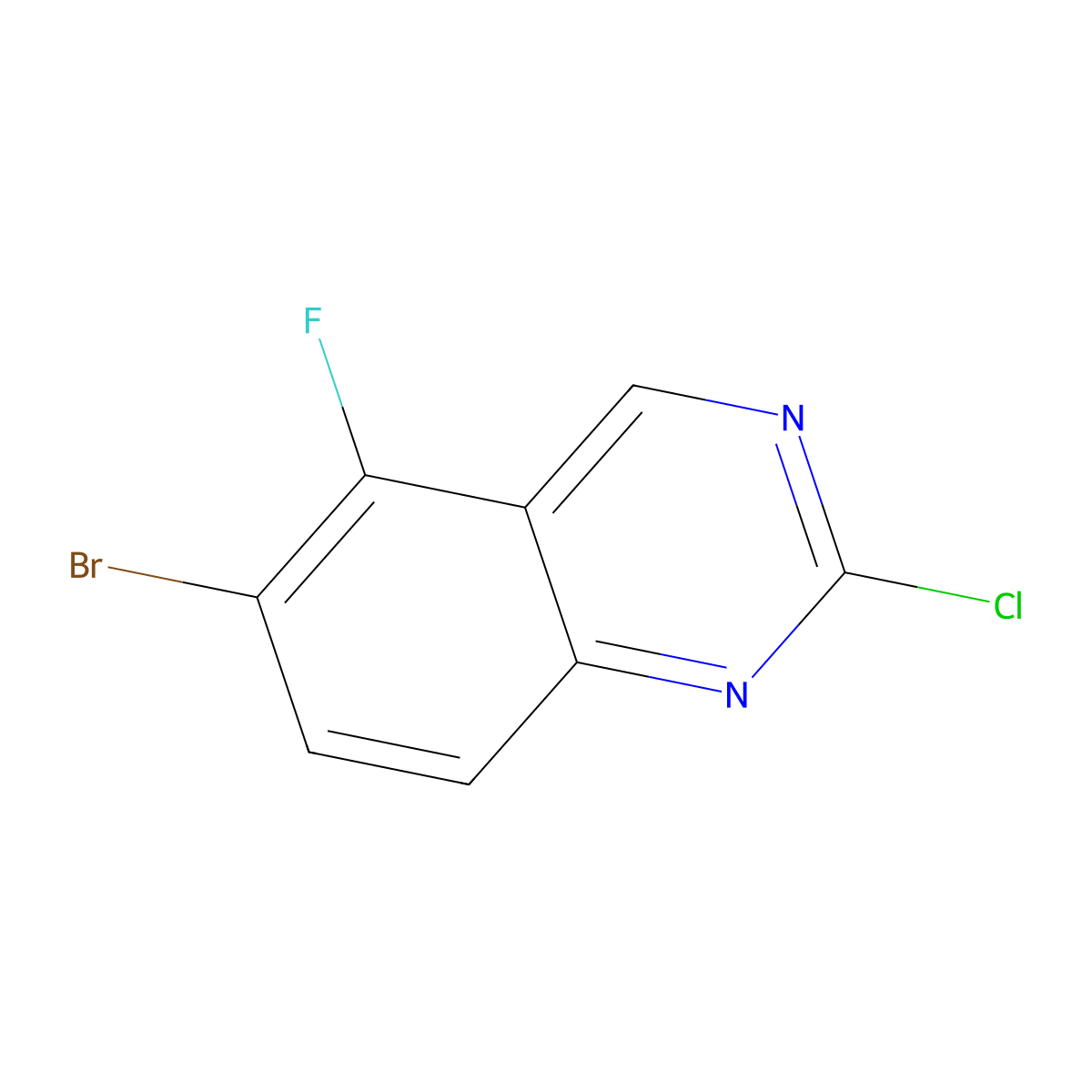 6-Bromo-2-chloro-5-fluoroquinazoline molecular structure, CAS 1036756-07-6