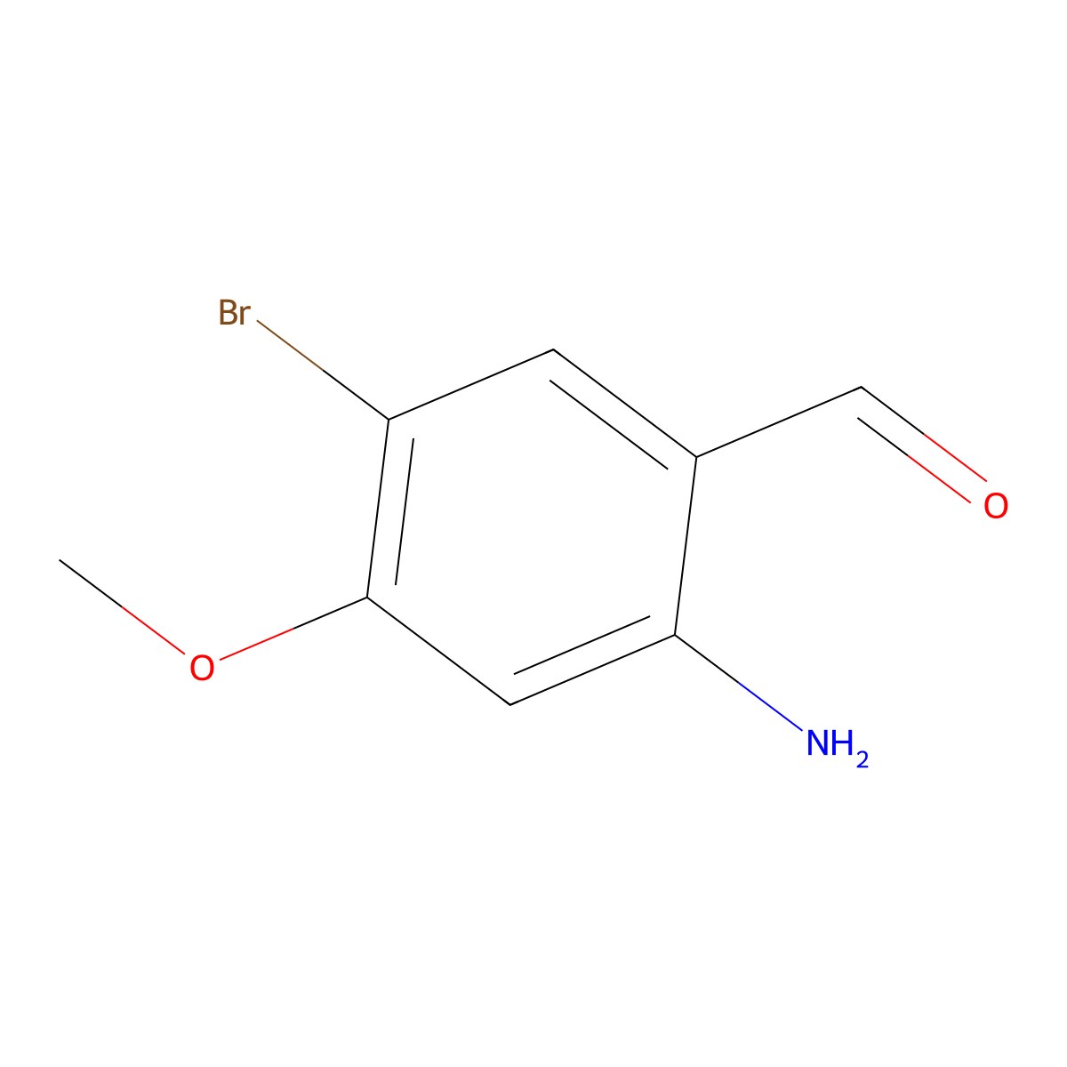 2-Amino-5-bromo-4-methoxybenzaldehyde molecular structure, CAS 1036756-11-2