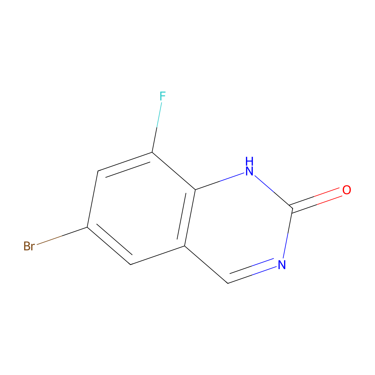 6-bromo-8-fluoroquinazolin-2(1H)-one molecular structure, CAS 1036756-15-6