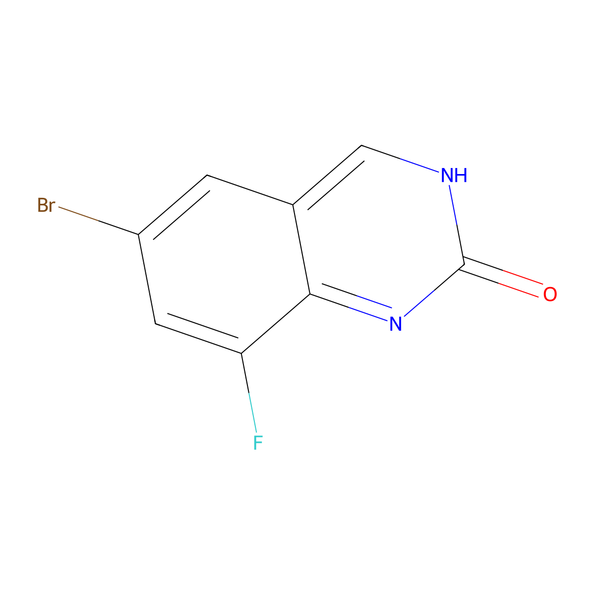 6-bromo-8-fluoroquinazolin-2(1H)-one molecular structure, CAS 1036756-15-6