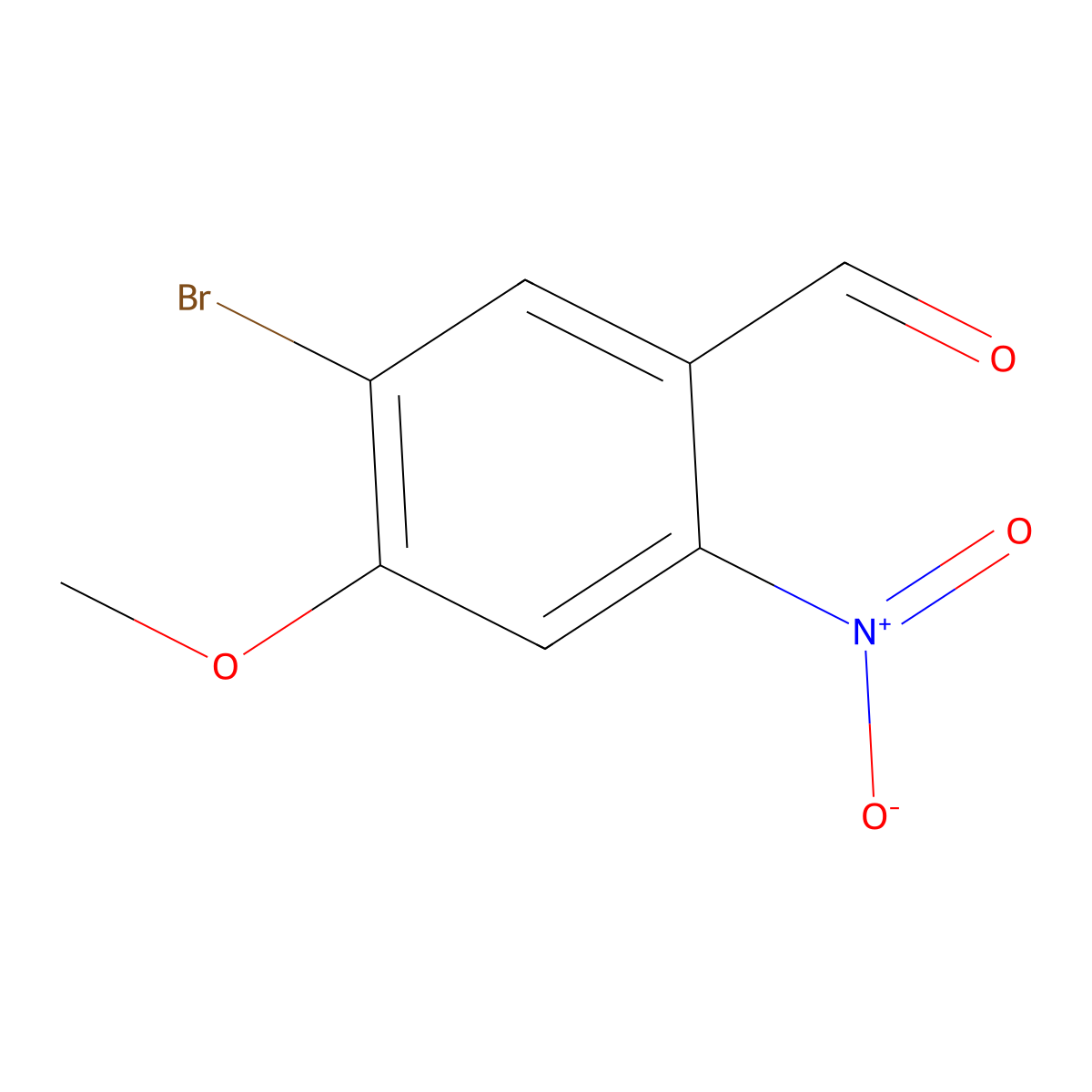 5-Bromo-4-methoxy-2-nitrobenzaldehyde molecular structure, CAS 1036757-01-3