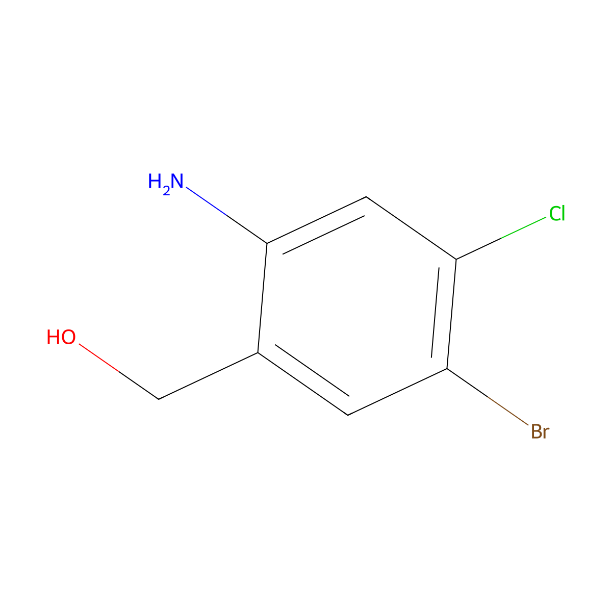 (2-Amino-5-bromo-4-chlorophenyl)methanol molecular structure, CAS 1036757-10-4