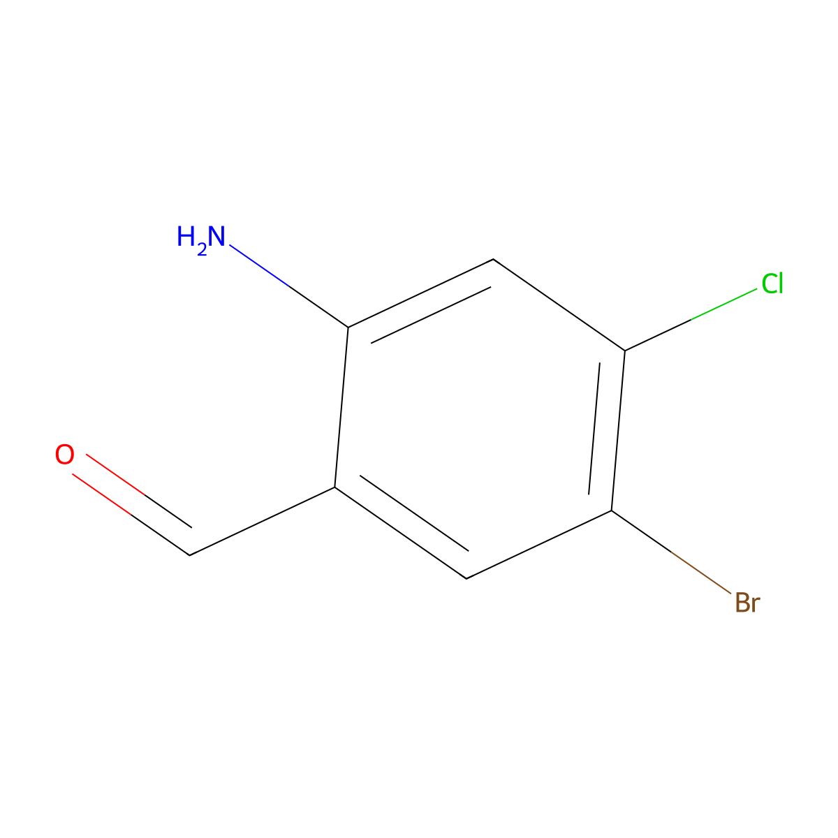 2-Amino-5-bromo-4-chlorobenzaldehyde molecular structure, CAS 1036757-11-5