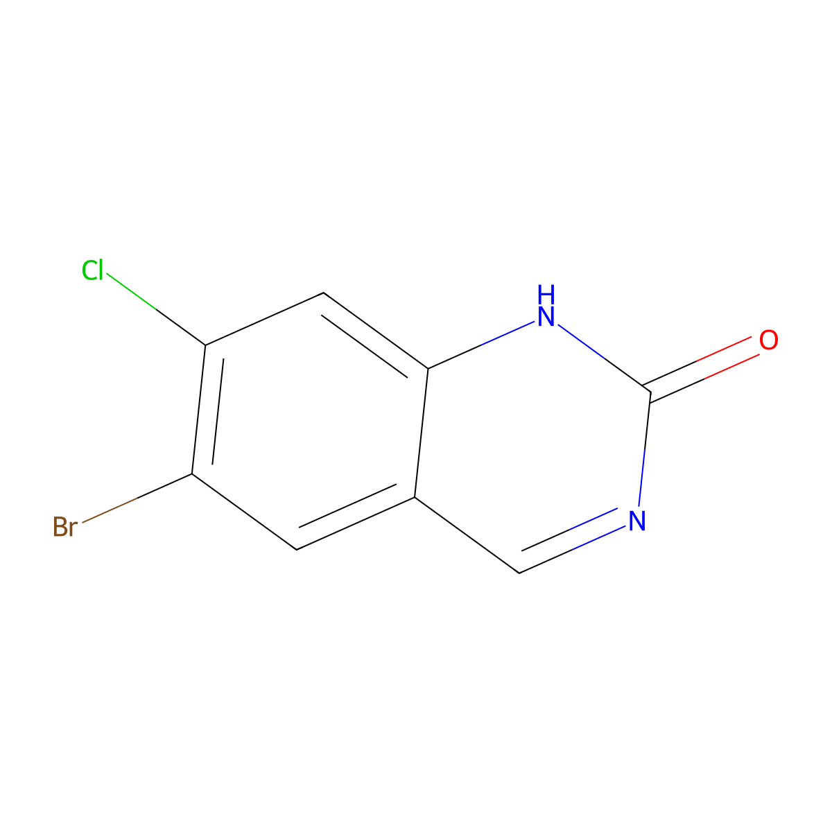 6-bromo-7-chloroquinazolin-2(1H)-one molecular structure, CAS 1036757-12-6