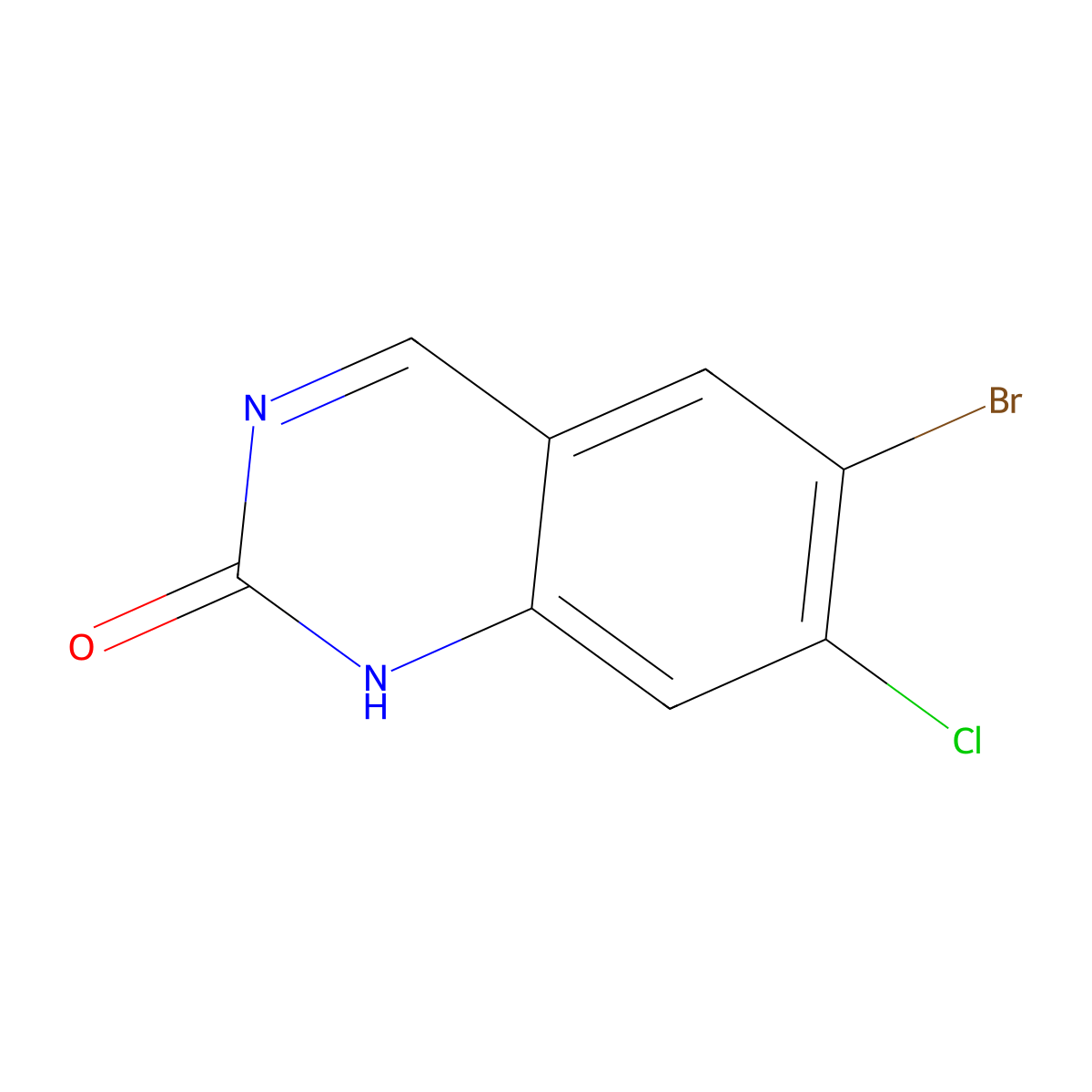 6-bromo-7-chloroquinazolin-2(1H)-one molecular structure, CAS 1036757-12-6
