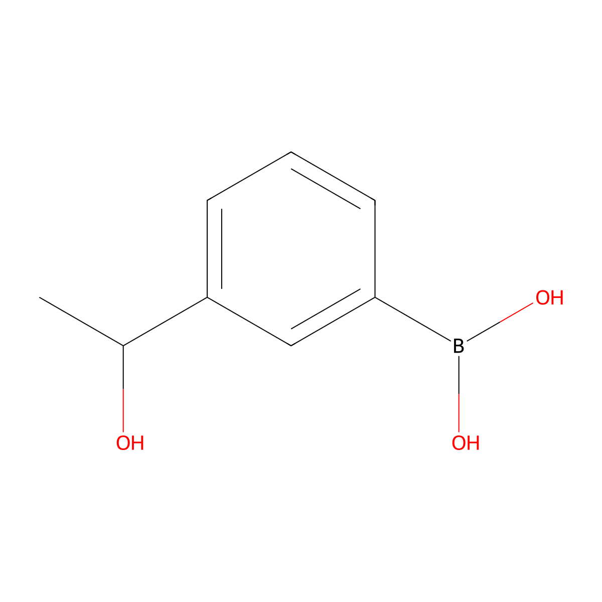 (3-(1-Hydroxyethyl)phenyl)boronic acid molecular structure, CAS 1036760-03-8