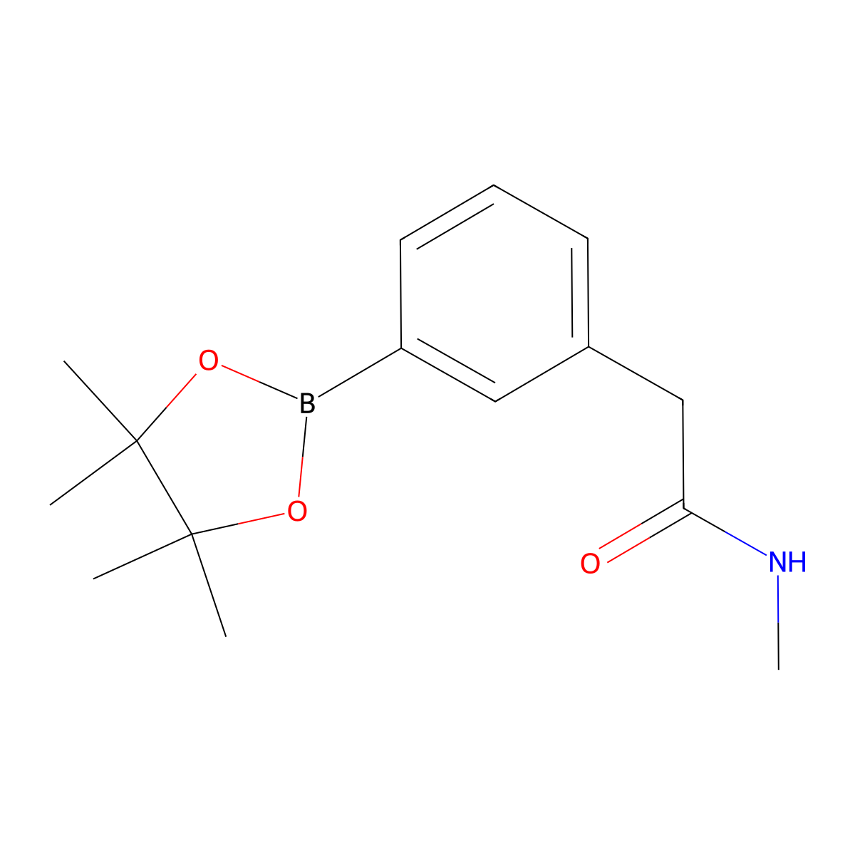 N-methyl-2-(3-(4,4,5,5-tetramethyl-1,3,2-dioxaborolan-2-yl)phenyl)acetamide molecular structure, CAS 1036761-96-2