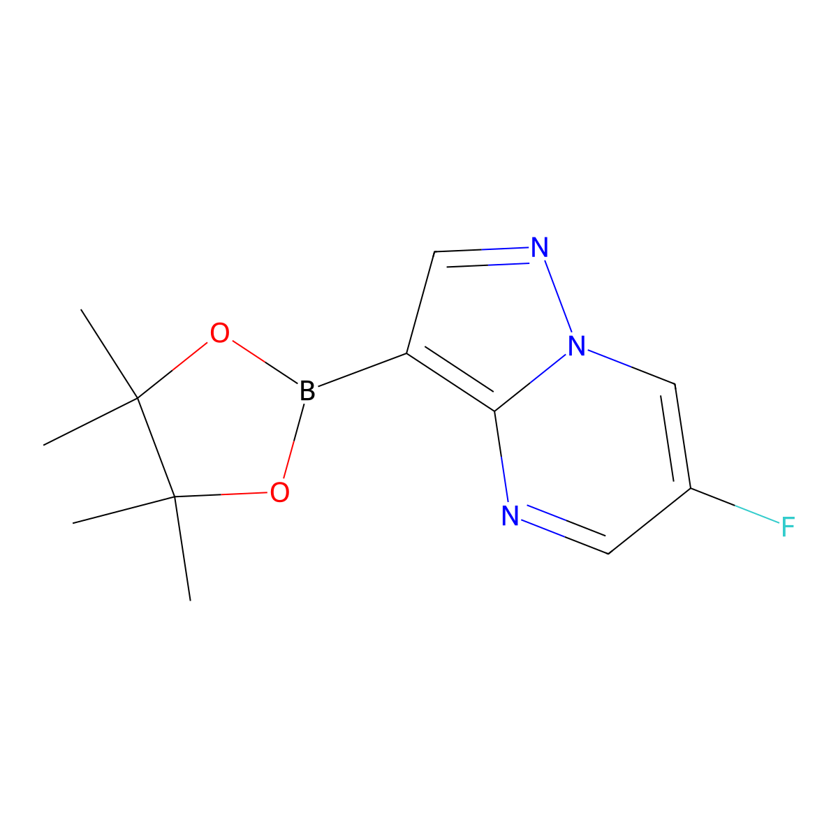 6-Fluoro-3-(tetramethyl-1,3,2-dioxaborolan-2-yl)pyrazolo[1,5-a]pyrimidine molecular structure, CAS 1036762-17-0
