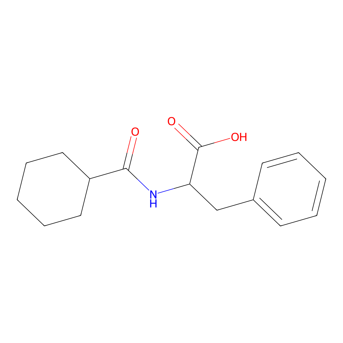 N-(cyclohexylcarbonyl)phenylalanine molecular structure, CAS 103678-63-3