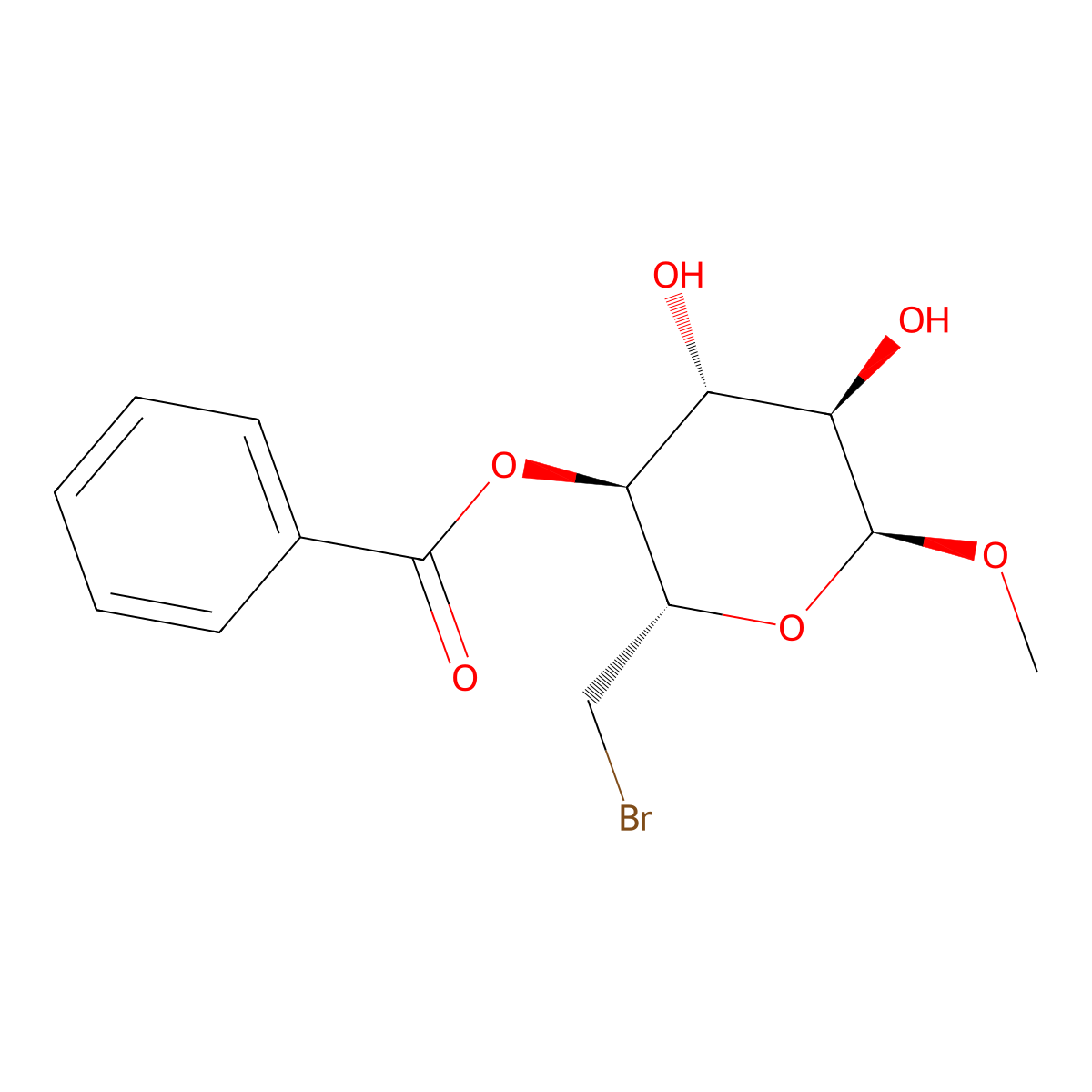 [(2S,3S,4R,5R,6S)-2-(bromomethyl)-4,5-dihydroxy-6-methoxyoxan-3-yl] benzoate molecular structure, CAS 10368-81-7