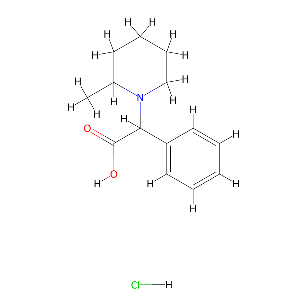 2-(2-Methylpiperidin-1-yl)-2-phenylacetic acid hydrochloride molecular structure, CAS 1036848-45-9